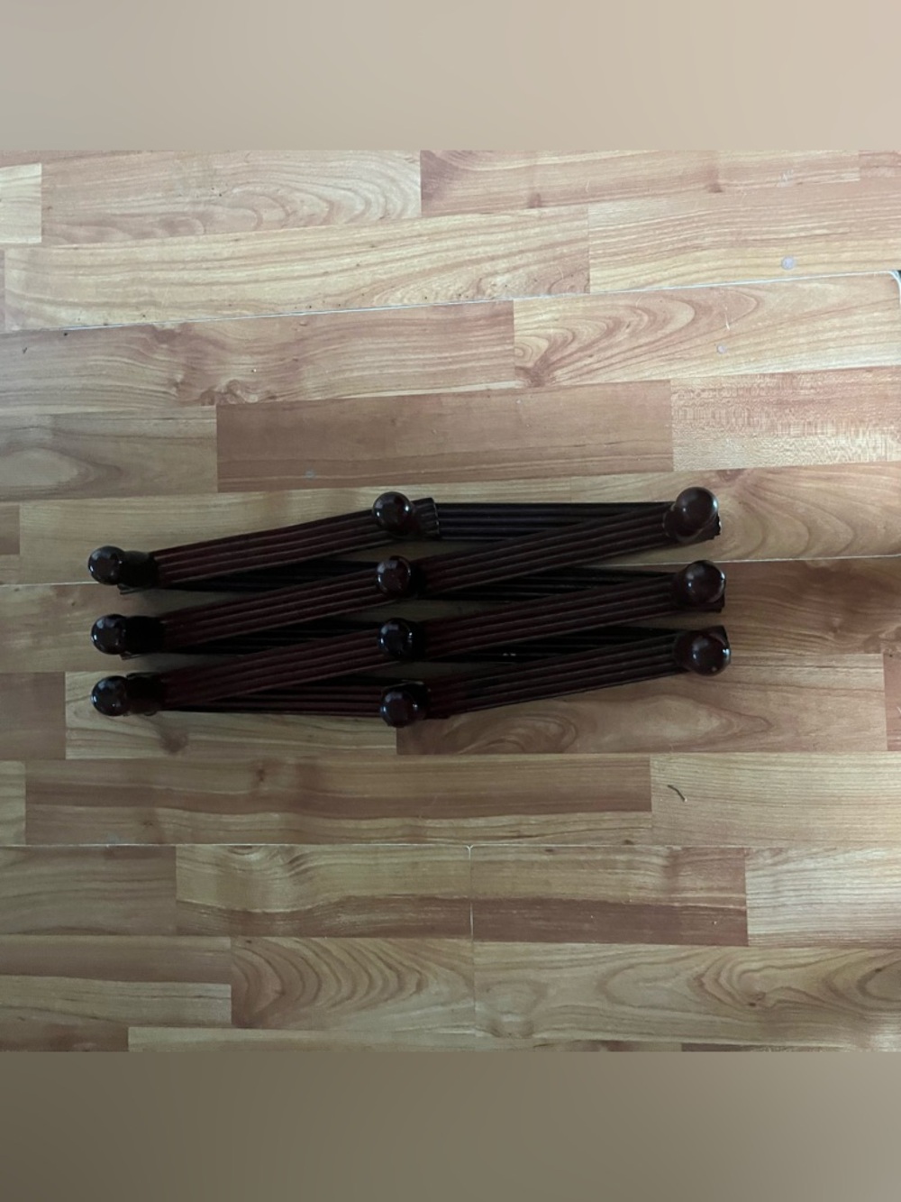 Wooden Expandable Wall Peg Rack - Brown - Picture 5 of 5